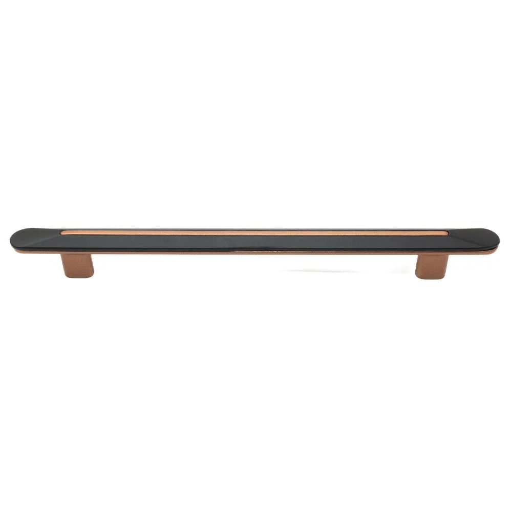 Tirador para Mueble Lungo Negro Mate + Cobre Mate