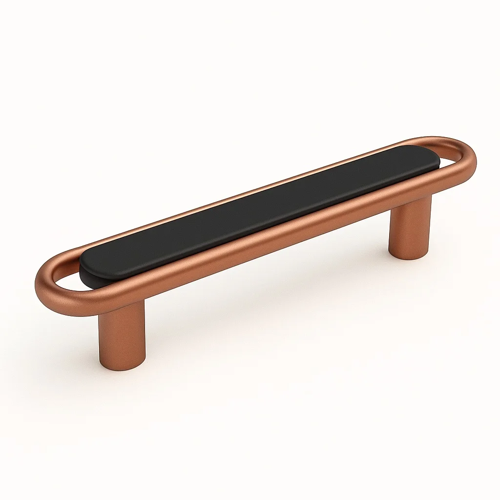 Tirador para Mueble Lungo Deluxe Negro Mate + Cobre