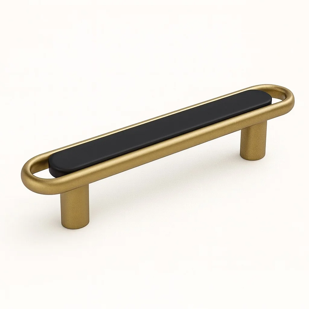Tirador para Mueble Lungo Deluxe Oro Mate + Negro Mate